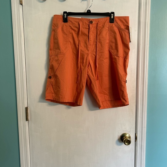 Merona Pants - NWT Merona Orange Cargo Shorts with Drawstring Waist, Women’s 14